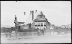 Rupert Featherstone & George Mason outside the school after 1928 alterations